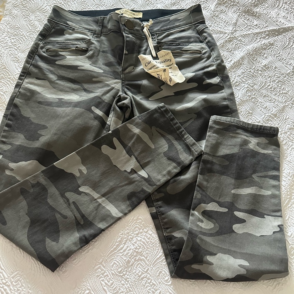 Democracy Gray and Green Skinny Jeans